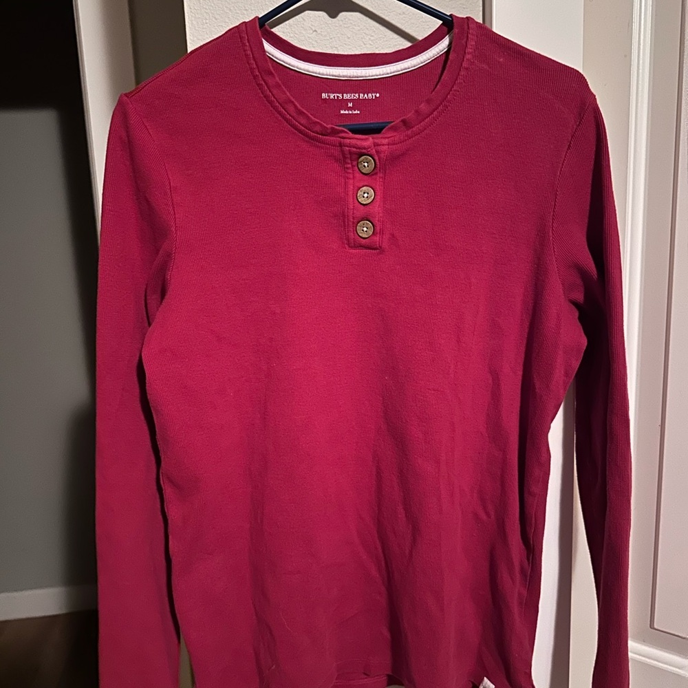 Burt's Bees Baby Pink Henley Shirt